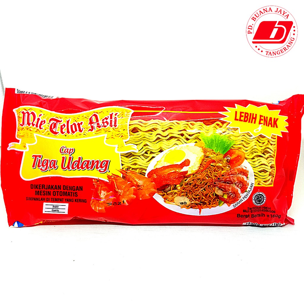 

Mie Telor Super 3 Udang 160gr- Mie Telur Goreng Tek-Tek Mala Nasi Uduk