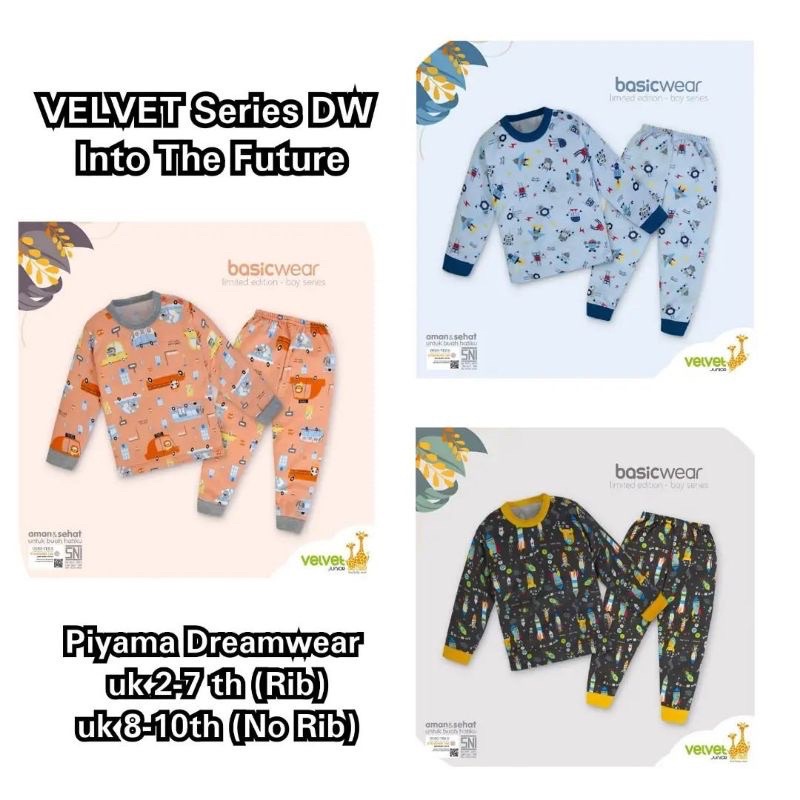 Terbaru Piyama Velvet Junior Big Size Jumbo/ Size Besar 2-10th / Piyama Katun Dreamwear