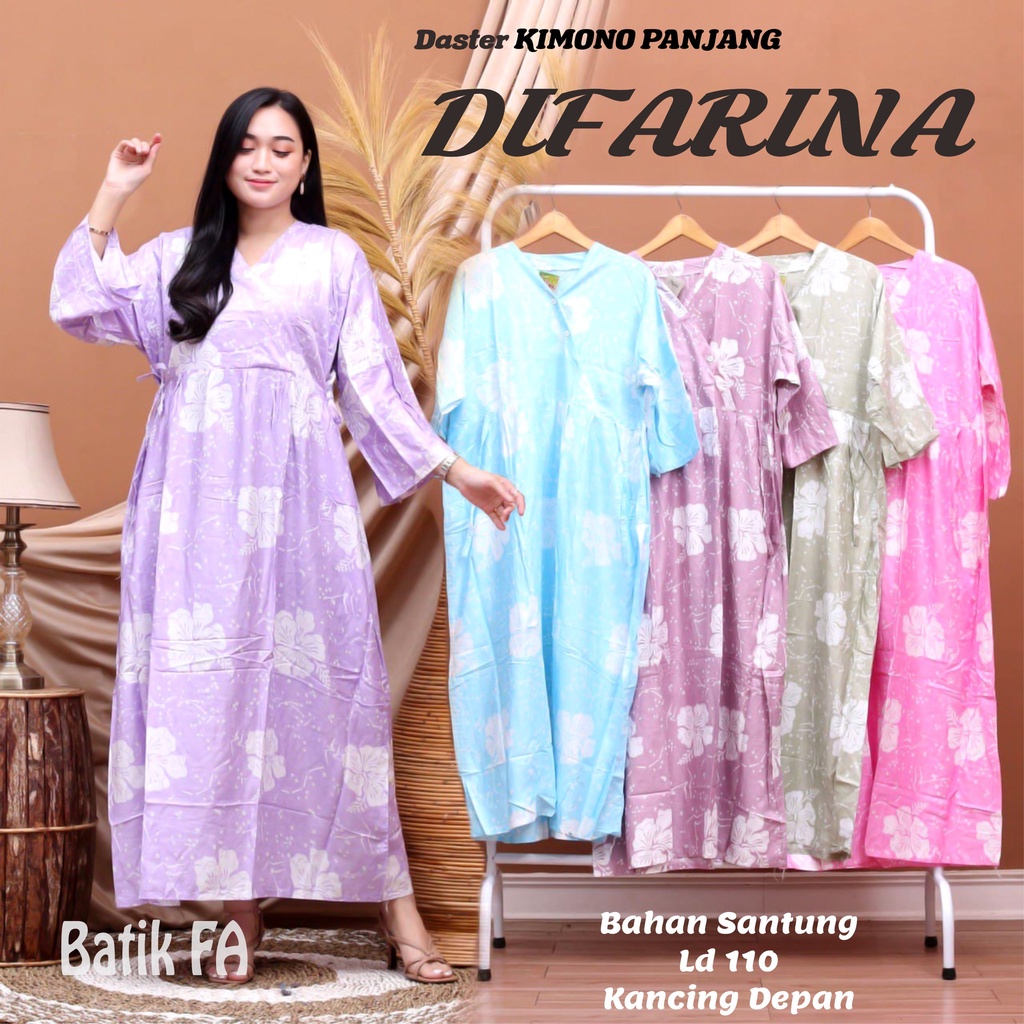 BATIK WANITA KEKINIAN DASTER DRESS RAYON VANESSA KIMONO DIFARINA SULTAN MIRNA ADEL JUMBO PANJANG SEMATA KAKI BUMIL BUSUI MURAH ADEM-2