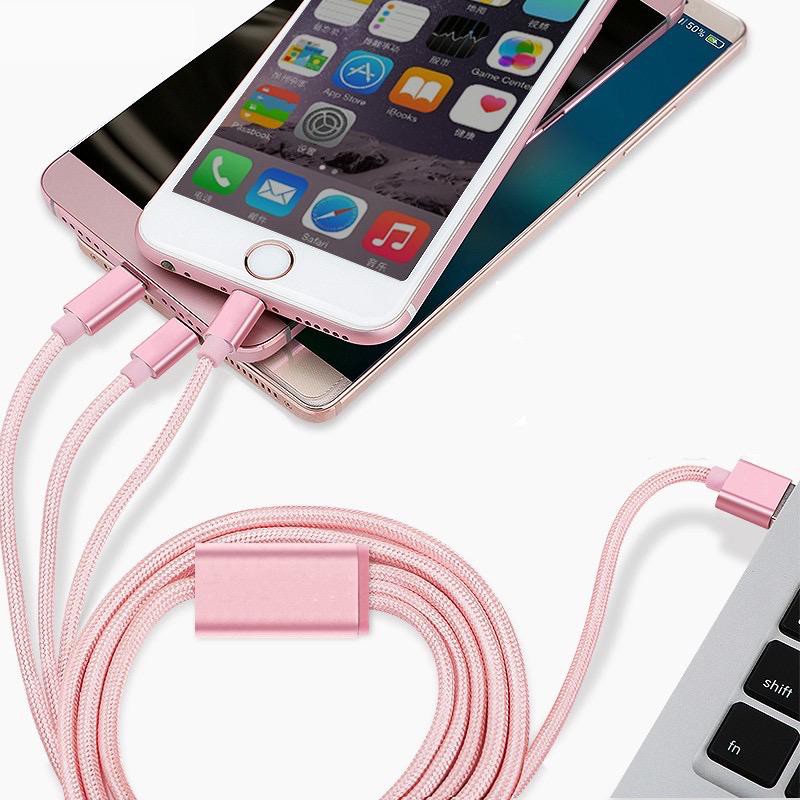 Kabel Data Kabel Casan Vibox 3In1 Kabel data / Cable USB 3in1 MICRO TYPE C LIGHTNING IPHONE