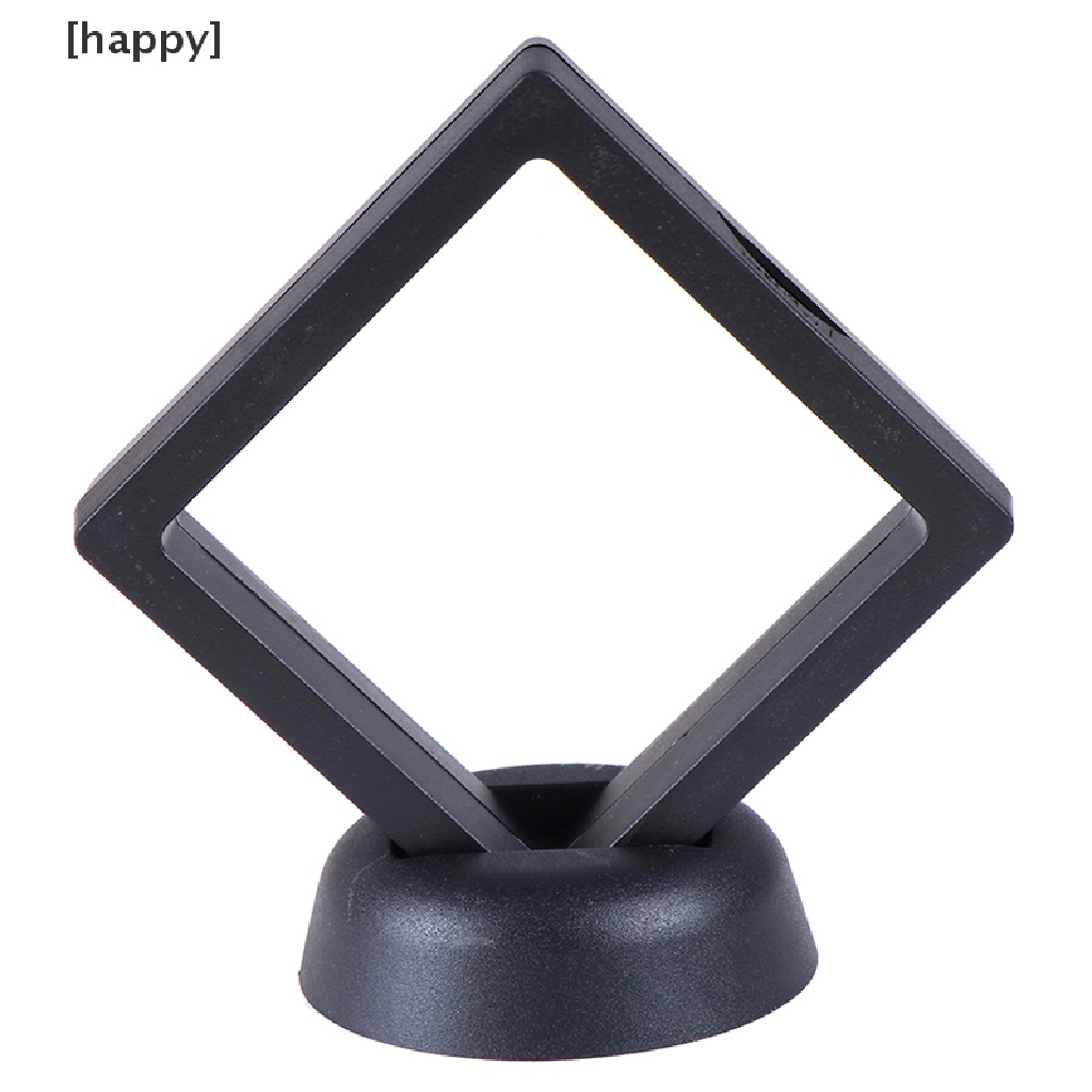 Stand Holder Display Koin / Perhiasan 3d Warna Hitam Ukuran 70x70mm