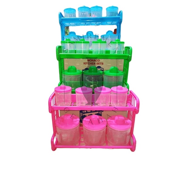 Tempat Bumbu Rak Plastik Susun 2 “Monaco”