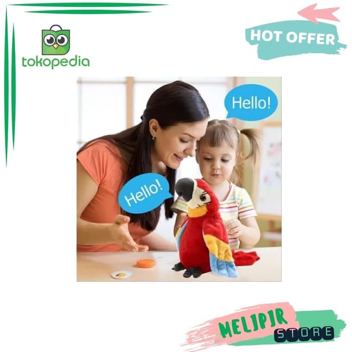 Langsung Order Boneka Talking BURUNG KAKAK TUA Mainan Anak Boneka Bisa Bicara PARROT Berkualitas