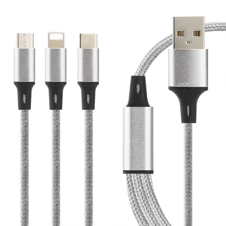 Kabel charger 3in1 3A fast charging 1.2M