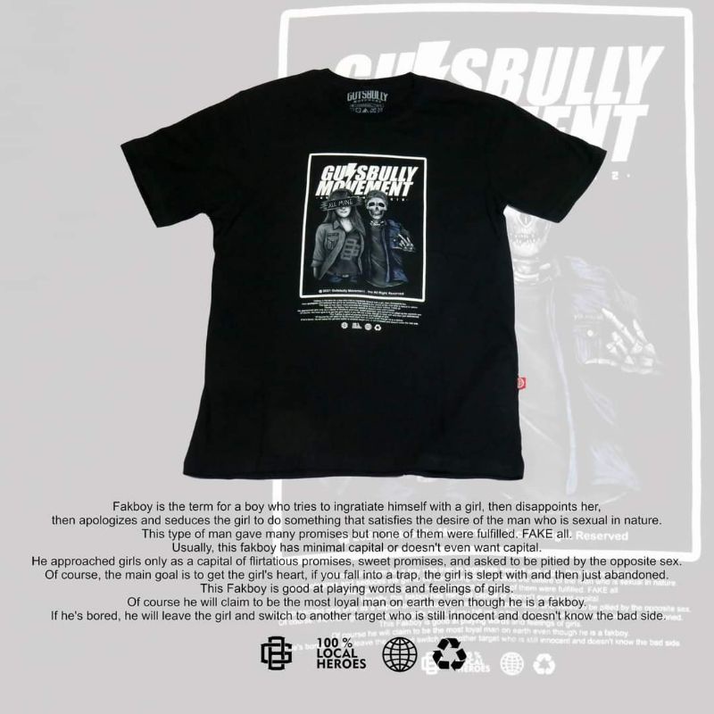 TSHIRT GUTSBULLY MOVEMENT  KAOS DISTRO ORIGINAL / BAJU CLOTHING BAJU ANAK MUDA KAOS CROSSOVER BERAK