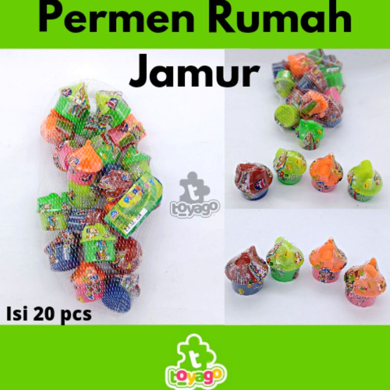 Permen Bentuk Rumah Jamur/Planet Frutty Rumah Jamur isi 20 Pcs Grosir Murah