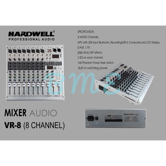Mixer Hardwell VR8 8Channel Original Hardwell VR 8 Garansi Resmi.