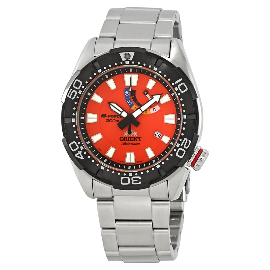 ORIENT M-FORCE BRAVO SEL0A003M0 AUTOMATIC ORANGE JAM TANGAN PRIA