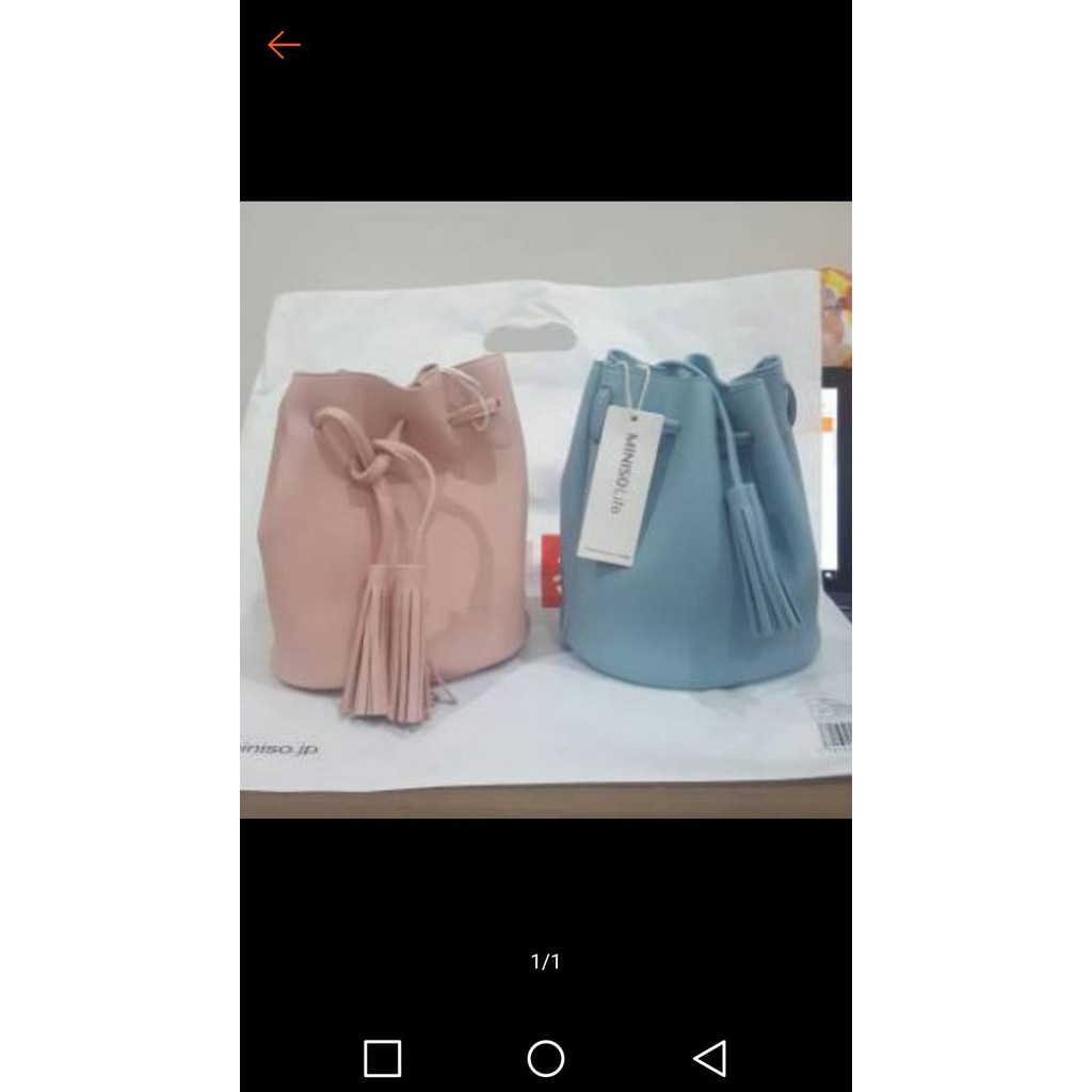 TAS MINISO BUCKET BAG TAS SELEMPANG TAS SERUT WANITA TAS.2