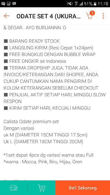 Calista Odate Set 4 (ukuran M 2pc, Ukuran L 2pc)