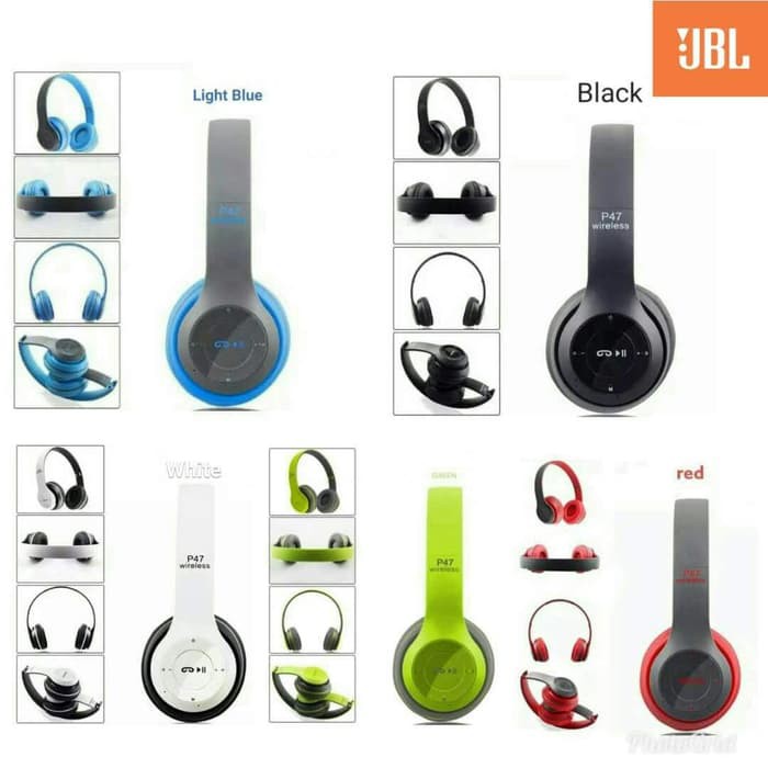 Headphone Headset Earphone DJ Bando JBL P47 BLUETOOTH STEREO WIRELESS Super Bass