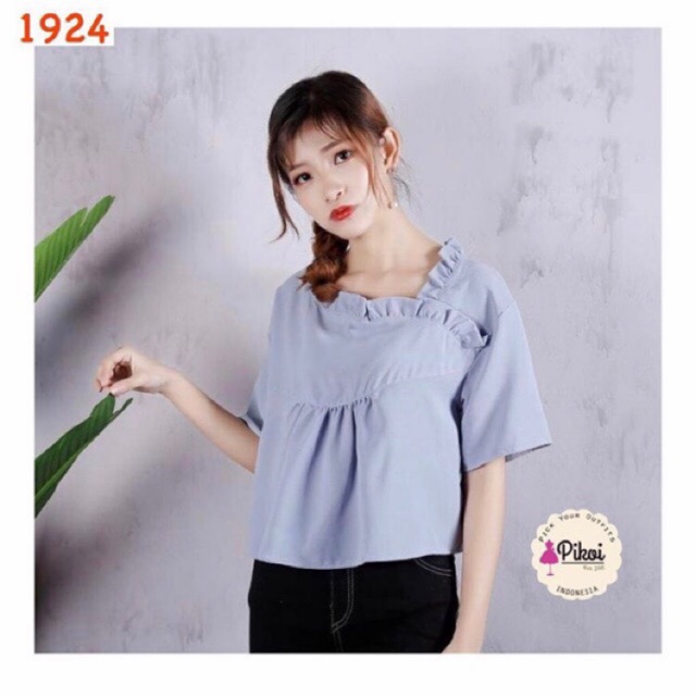 Button shirt / baju korea murah / atasan wanita bangkok / baju impor murah / vintage kekinian 1924