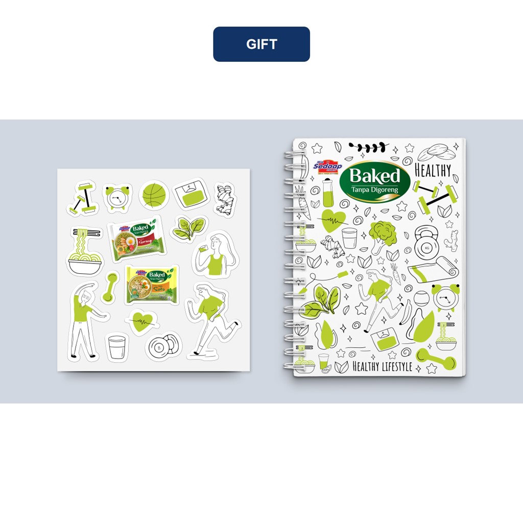 

[Gift] Notebook & Sticker Set Sedaap Baked