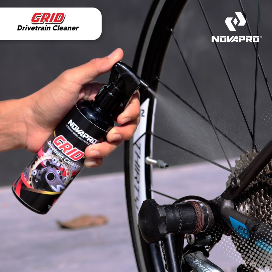 paket 2 in 1 novapro grid dan lube lubricant cairan perawatan kendaraan pembersih gear rantai sepeda roadbike mtb seli