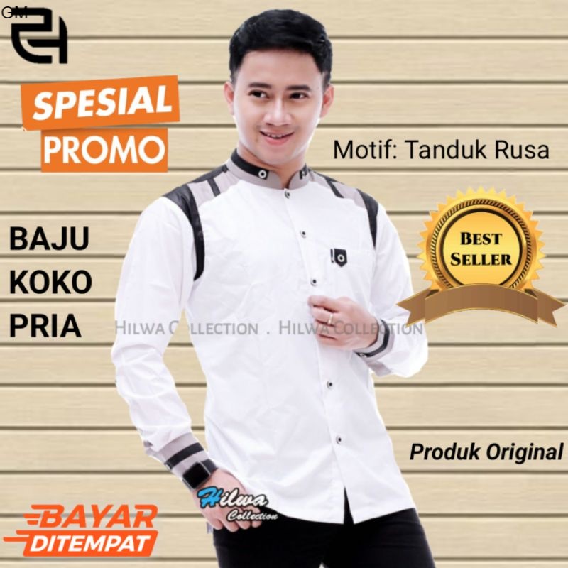 Jual Ori Baju Koko Putih Pria Lengan Panjang Baju Koko Dewasa Baju Koko Terbaru Baju