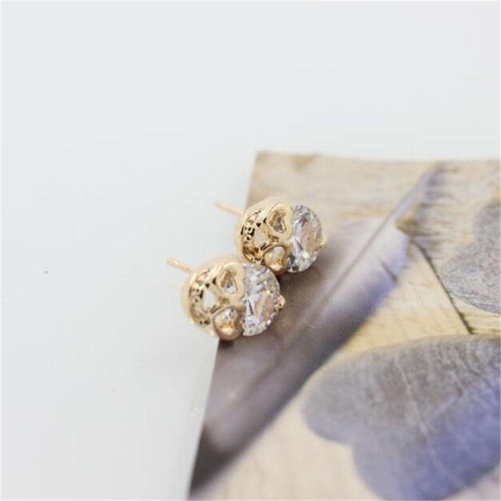 Lily Stud Earring Hadiah Perhiasan Festival Unik Alloy Zircon Halloween