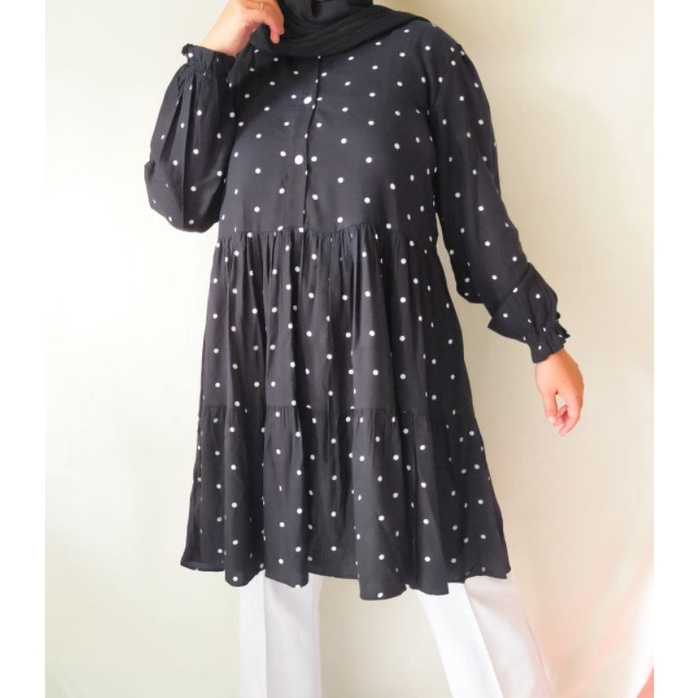 INARA TUNIK / Tunik Polka (black)