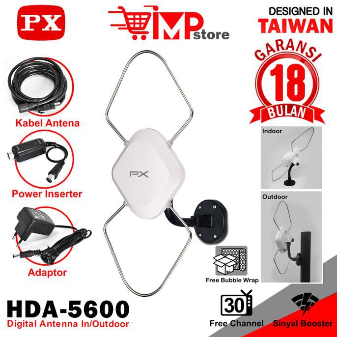 ANTENA TV DIGITAL INDOOR OUTDOOR PX HDA-5600 SEPERTI HDA 5000 HDA5000 KODE 1345