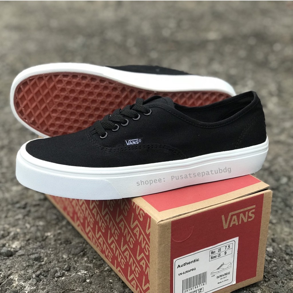 SEPATU43 VANS AUTHENTIC FULL BLACK HITAM COKLAT OLDSKOOL ERA SK8 PREMIUM BNIB ICC IFC DT