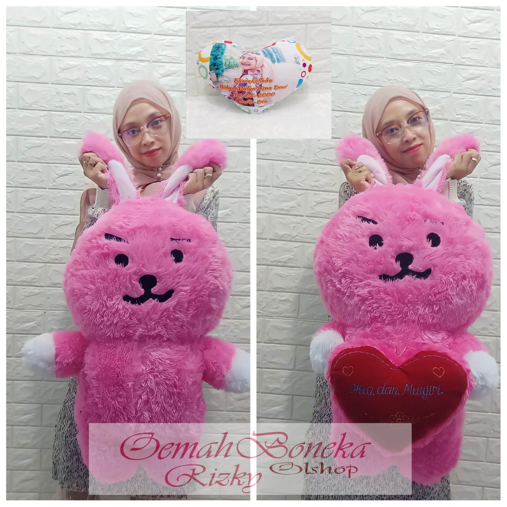 Boneka BTS BT21 Bahan Bulu Rasfur super jumbo besar 65cm ukir nama/foto