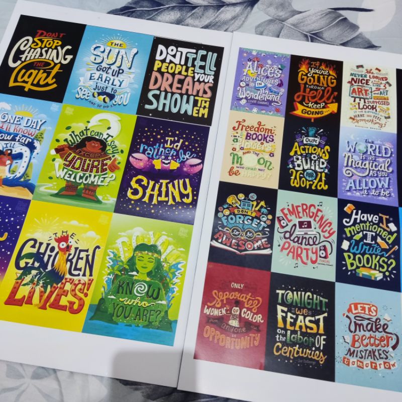 

Pembatas buku / Poster Quote motivasi random 5 pcs