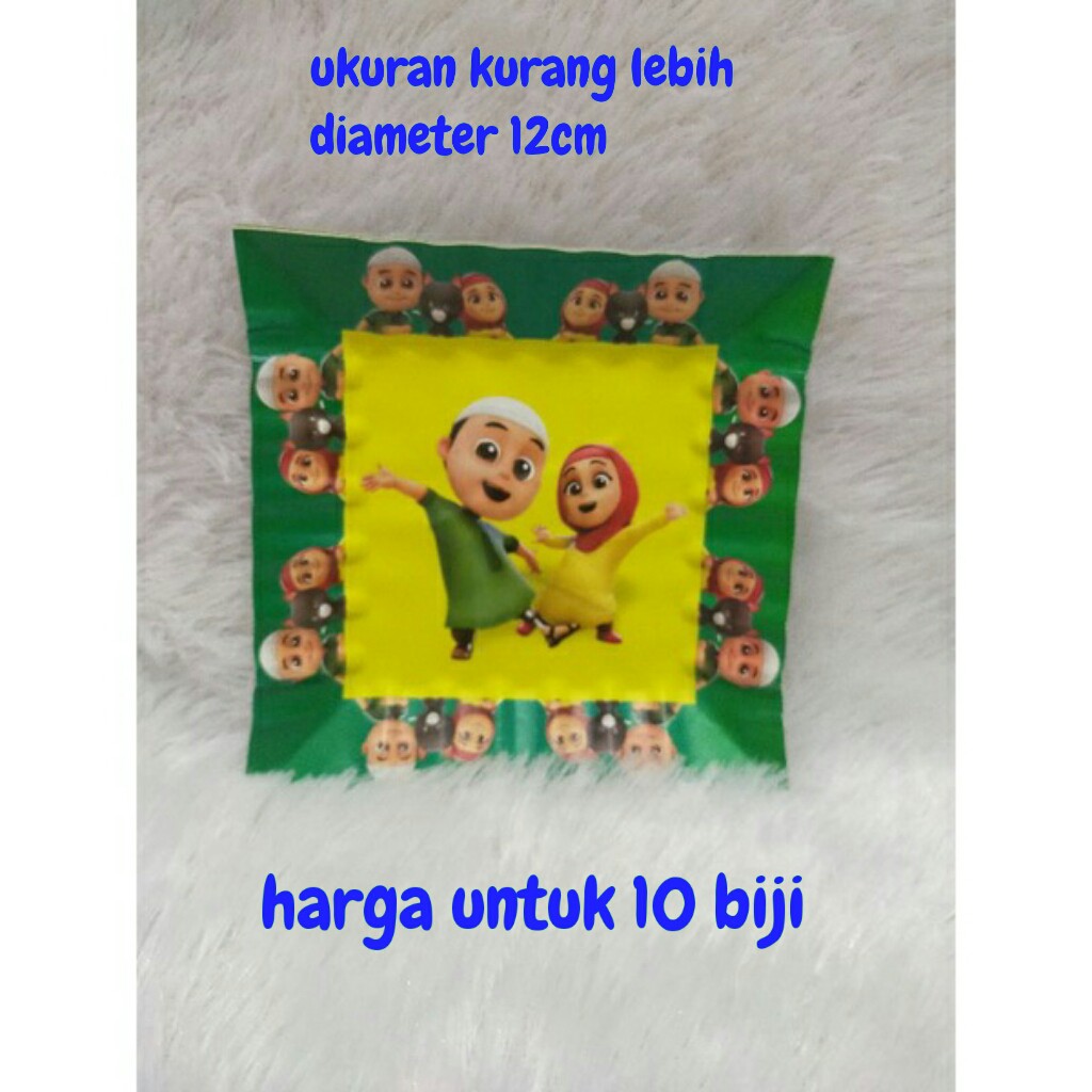 piring kertas kue cake ulang tahun happy birthday karakter nussa nusa rara