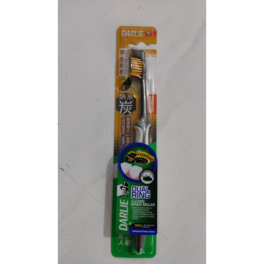 DARLIE ToothBrush Ultra Flexible Volcanic Charcoal Double Pack [ isi 2 ] / Dual Ring (isi 1)