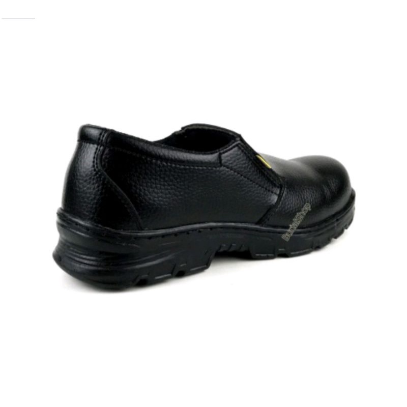 Sepatu Safety Slip On Septi Pria Ujung besi Septy Slop Selop  Kerja Lapangan Proyek Sepatu Safety Kulit Sapi Asli Slip On Original Septi Pria Ujung Besi Septy Slop Selop Kerja Lapangan Proyek Industri Sefti Shoes