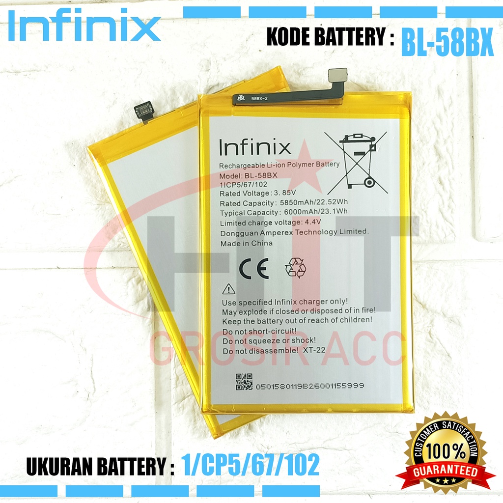 Baterai Ori Infinix Hot 9Play X680, Smart 4+, Hot 10Play X688, BL-58BX