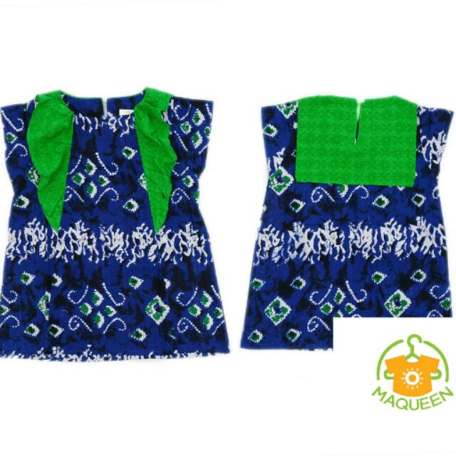 Vasa Mini Dress Batik Anak - Blue