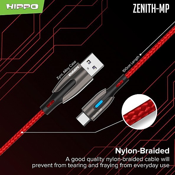 Hippo Zenith MP Kabel Data USB Type C 5A Fast Charging 100W