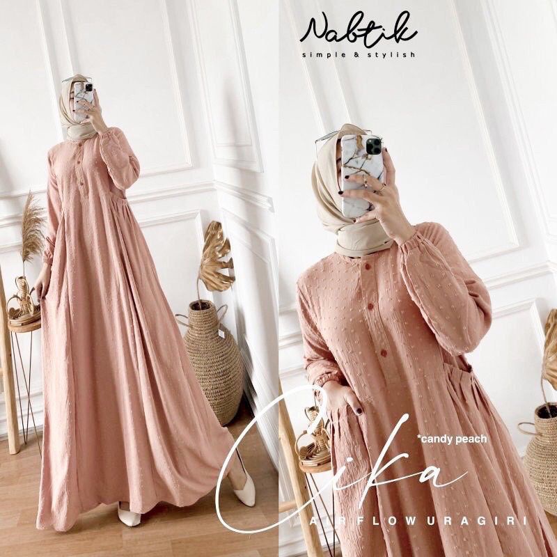gamis wanita cika kringkel airflow | Kalla dress kringkel