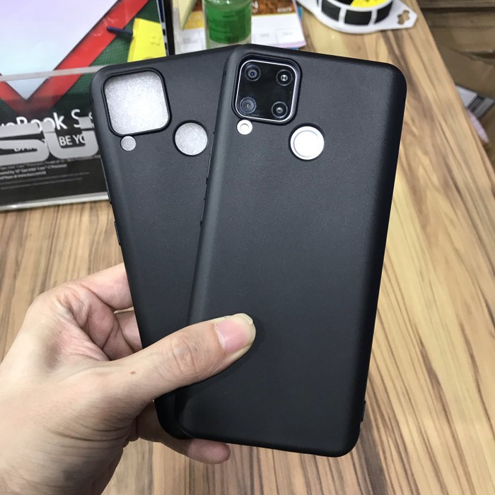 SOFT CASE REALME C15 BLACK MATTE ORIGINAL SLIM BABY SKIN SOFT TOUCH