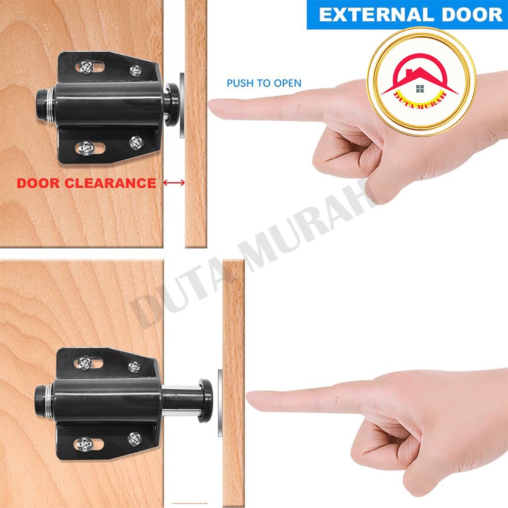 Engsel Kaca Jepit / Magnet Double Push Open Pintu Kaca