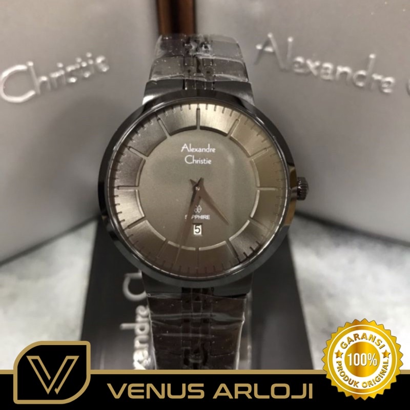 Jam Alexandre Christie AC 8565 LD BIP Wanita Rantai Hitam Bulat