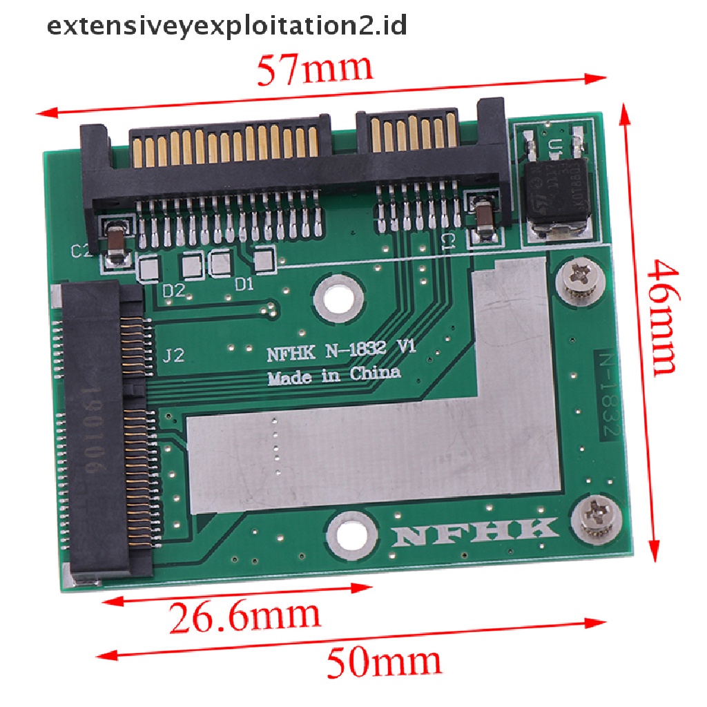 Id mSATA ssd Ke 2.5 '' SATA 6.0gps Papan Modul adapter Konverter Kartu mini pcie ssd