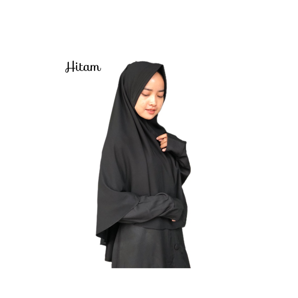 Khimar Jumbo hijab khimar jumbo per jilbab wolfis antem kerudung instant instan-jumbo hitam
