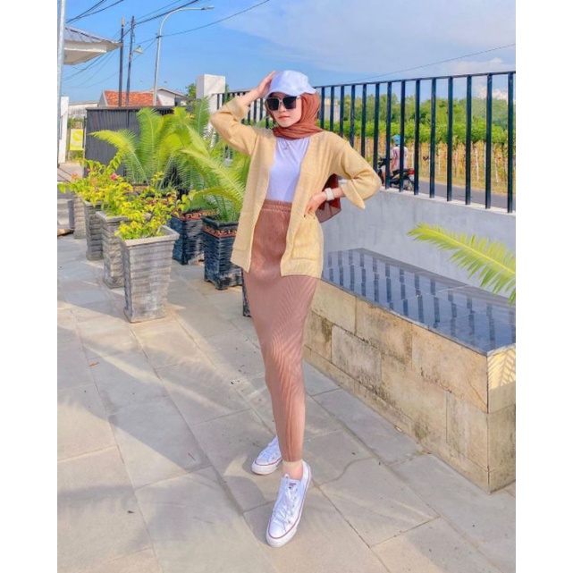 BIG SALE Lidi Skirt/ Rok Span plisket dewasa terbaru / rok plisket sepan lurus premium terbaru