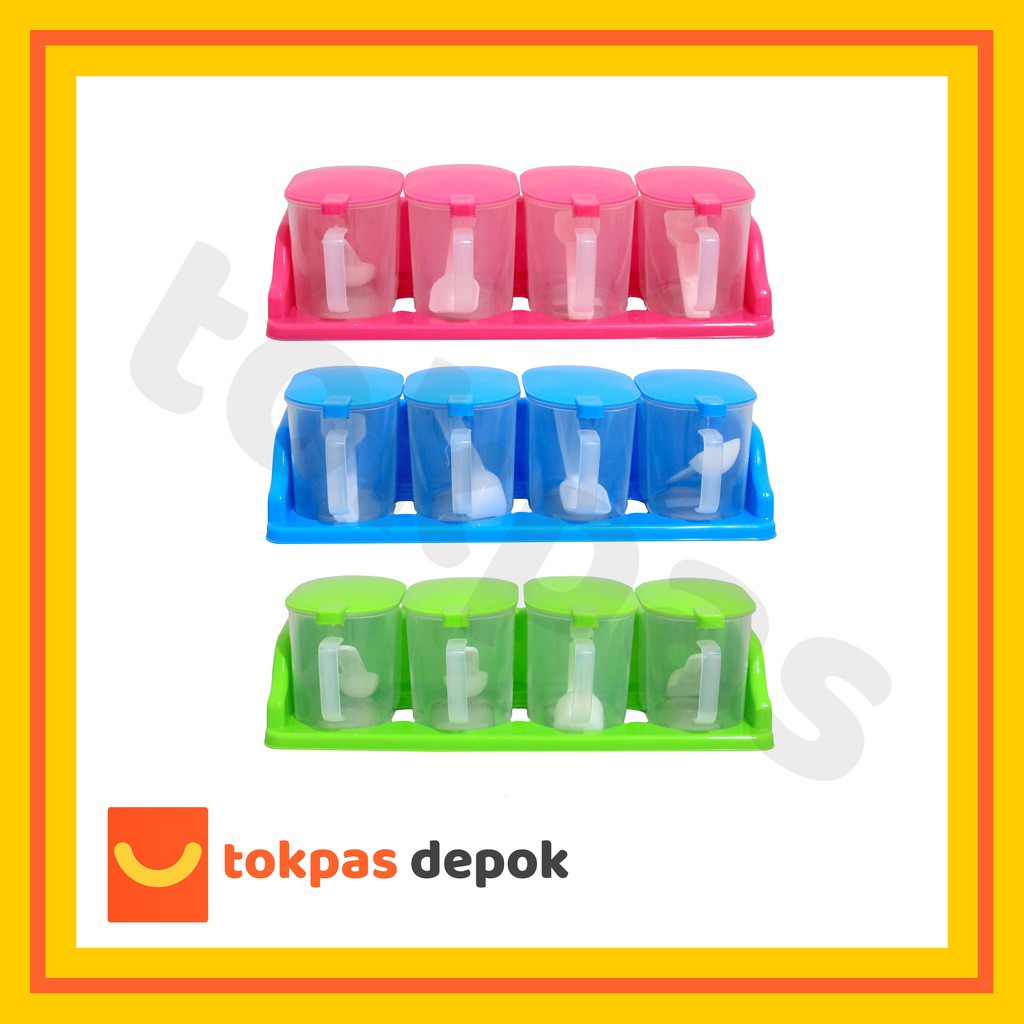 Tempat Bumbu Dapur Set 4 Pcs Kichen Set Inaka Hawaii 3024 S4