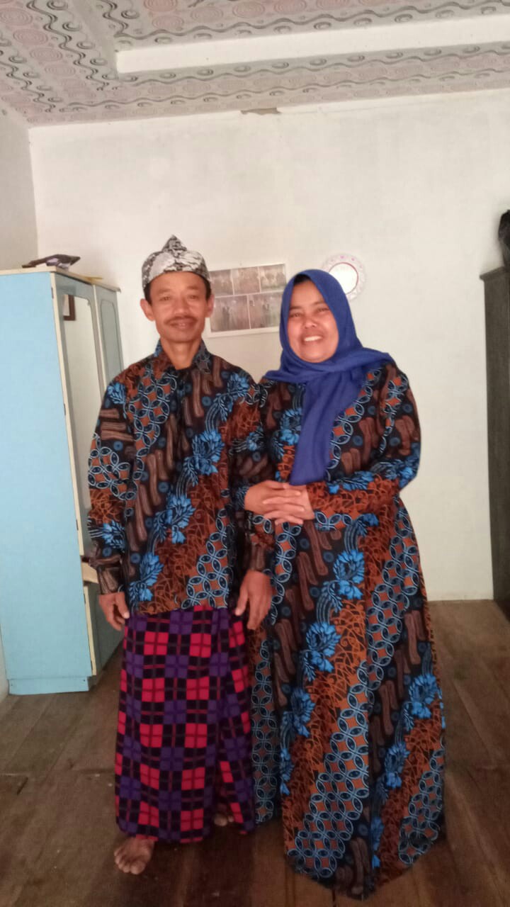Batik Couple Keluarga Sania Ruffle Ori Ndoro Jowi Dnt Motif Seno Biru