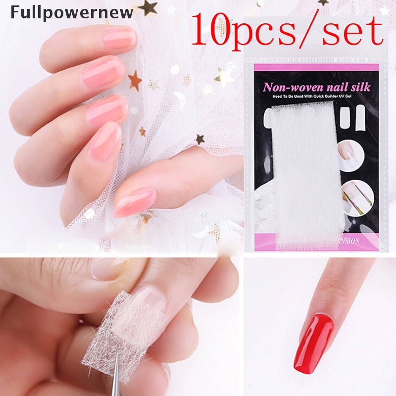 [FULL] 10Pcs/set Silk Fiber Nail Form Acrylic Tips Extension Gel Nail Glass Paper Tool