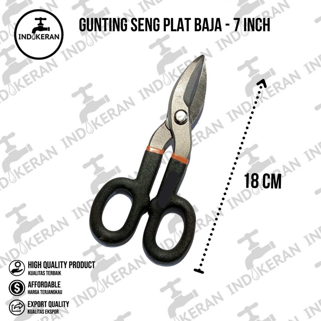 INDOKERAN - Gunting Seng Plat Baja - 7 Inch