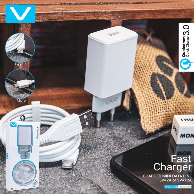 CHARGER VIVO FAST CHARGING ORI REAL 3.0  QUALCOM 3.0 MICRO USB DAN TYPE C USB / TRAVEL ADAPTER CHARGING VIVO