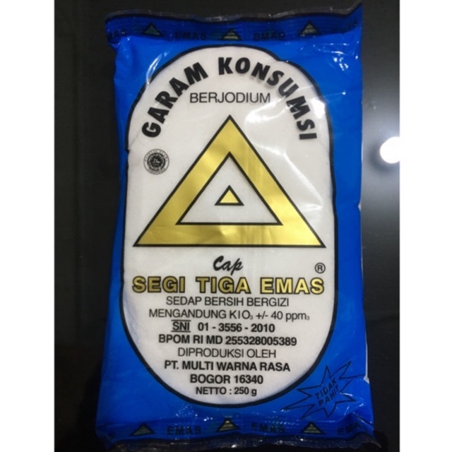 

Garam Konsumsi Segi Tiga Emas 250Gr