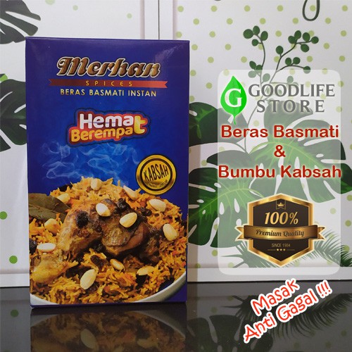 

Beras Basmati Instan Bumbu Kabsah Merhan Basmati Rice Kemasan Hemat 280 gr