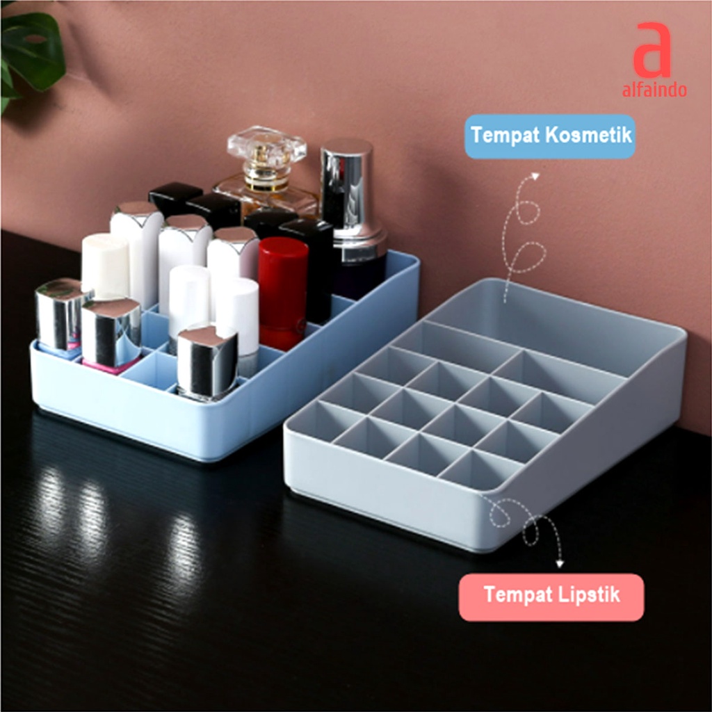 Alfaindo Rak Kosmetik Tempat Penyimpanan Lipstik Plastik 15 Sekat - RKP009