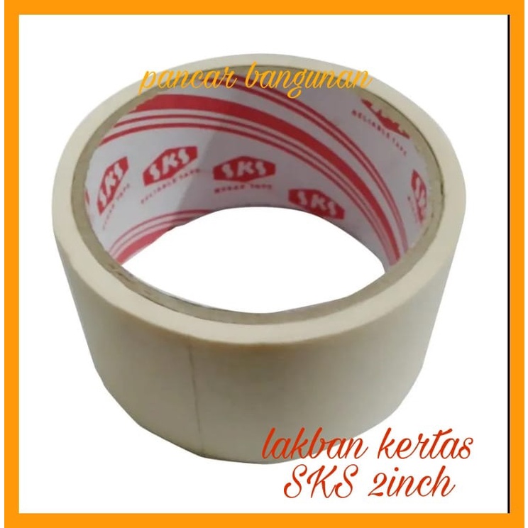 LAKBAN KERTAS 2 INCH - ISOLASI KERTAS 2 INCH - MASKING TAPE 2 INCH -  LAKBAN KERTAS - SELOTIP ISOLAS