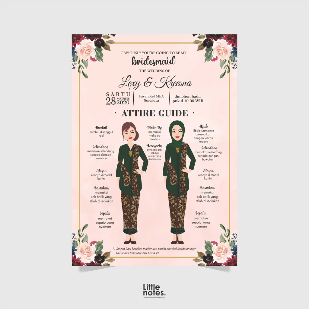 

BRIDESMAID CARD / ATTIRE GUIDE CARD