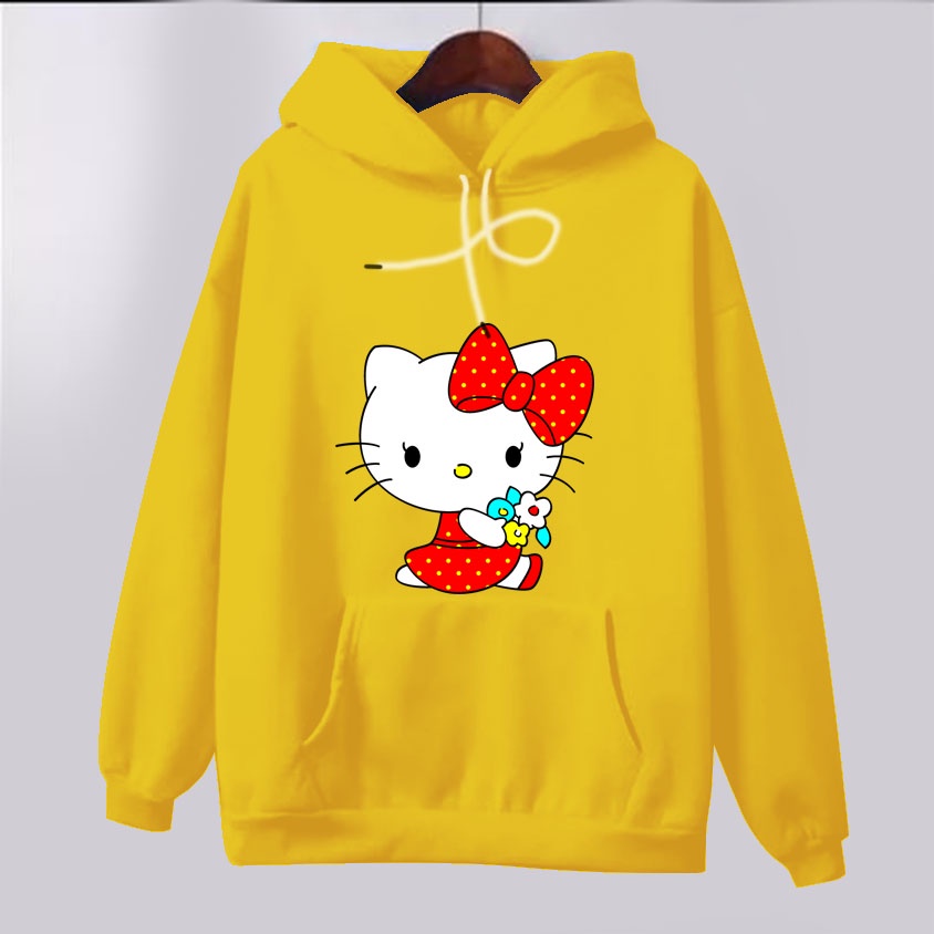 sweater hoodie anak/hello cute/model kekinian/umur 3-16 tahun/bisa COD