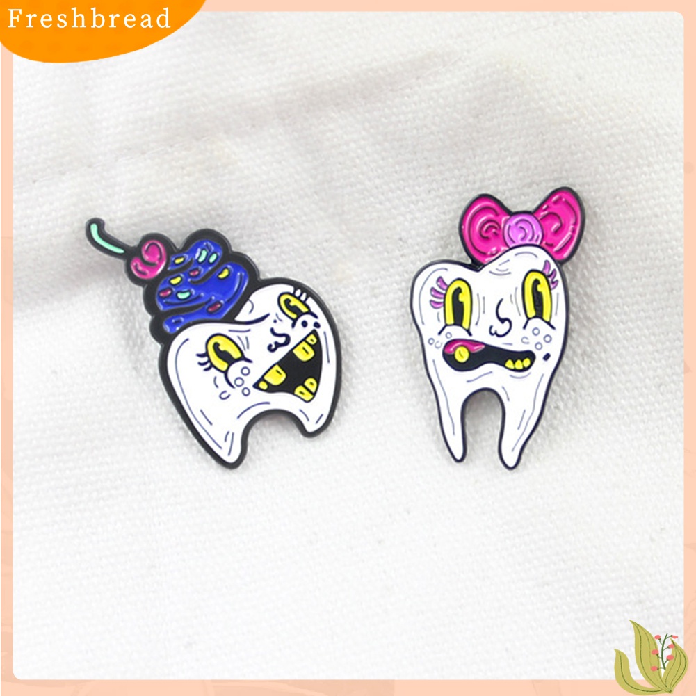 [ TERLARIS]Funny Cartoon Tooth Enamel Brooch Pin Unisex Denim Jacket Collar Backpack Badge